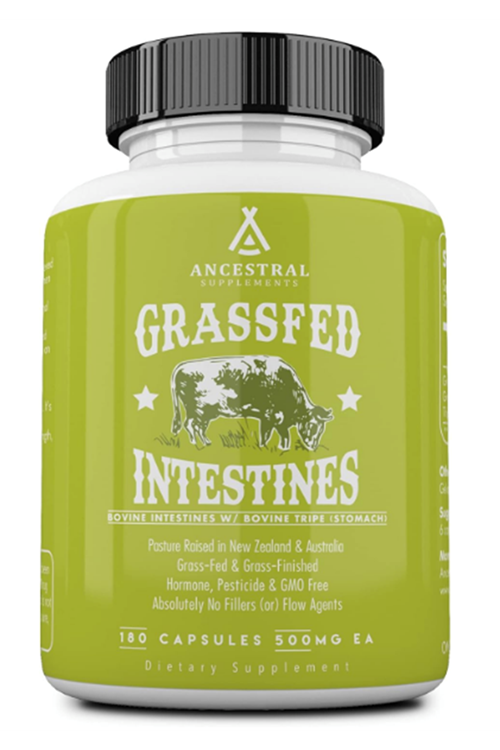 Ancestral Supplements Grass Fed Beef Intestines Stomach 3000mg 180 Capsules Digestion  Acid Reflux Gut, Intestine Digestive Health.