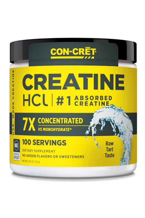 CON-CRET Creatine HCl Powder Muscle, Cognitive, Cellular Energy Support  No Bloating or Cramps  USA Made & NSF Certified  Unflavored (100 Serving).54.