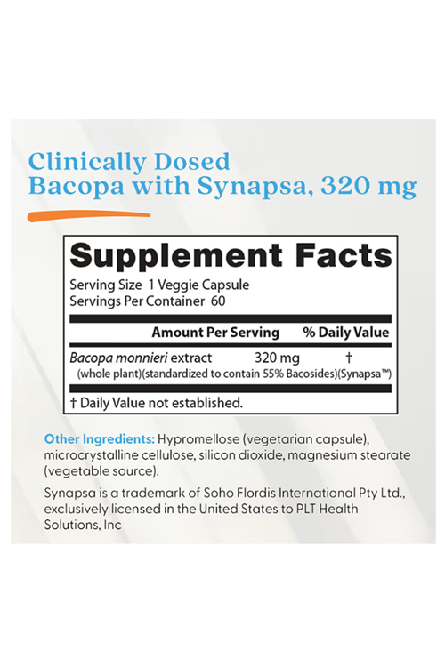 Doctor's Best, Bacopa with Synapsa, 320 mg, 60 Veggie Capsul.Usa version.47.