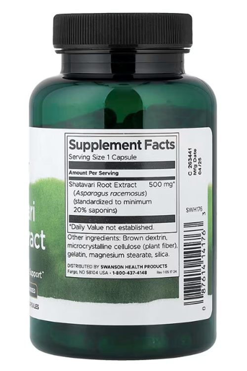Swanson  Shatavari Root Extract 500mg 120 Capsul.