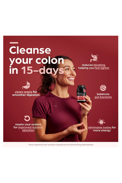 THİNBİ  Colon Cleanse Berberine 1500mg  30 Capsul 15 Day Parasite Detox Men Women –Extra Strength.