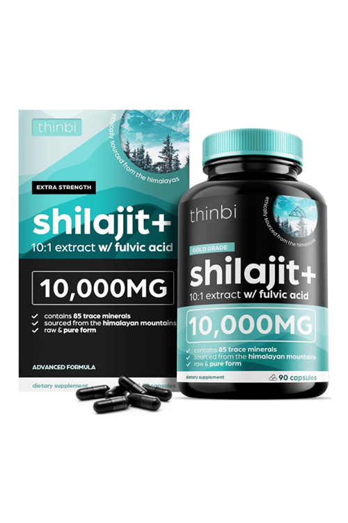 Thinbi Pure Himalayan Shilajit Fulvic Acid  Trace Minerals - 90 Capsul.