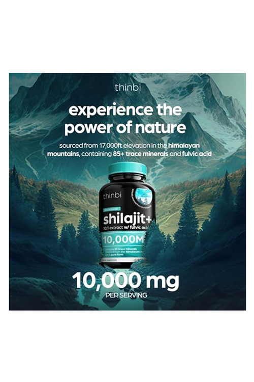 Thinbi Pure Himalayan Shilajit Fulvic Acid  Trace Minerals - 90 Capsul.