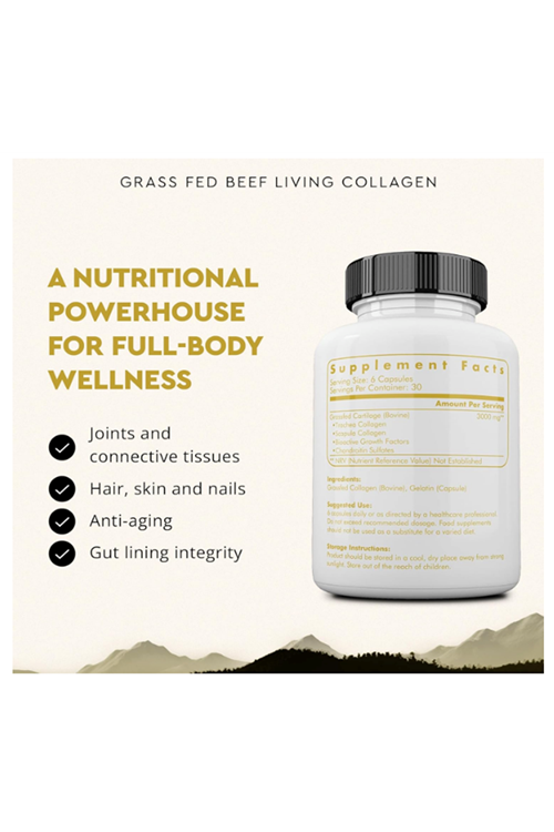 Ancestral Supplements (Ösg Özel Sporcu Gıdaları) Grass Fed Beef Living Collagen 3000mg 180 Capsul.Orj Usa.
