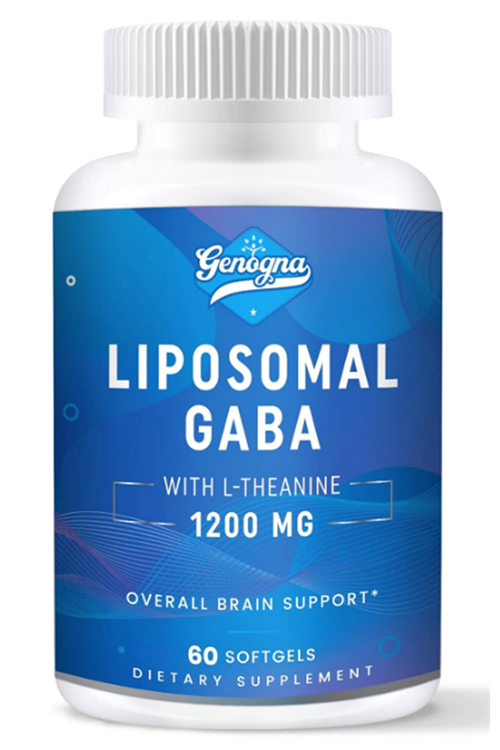 Genogna Liposomal GABA with L-Theanine Supplement 1200mg - High Bioavailable, 60 Capsul.