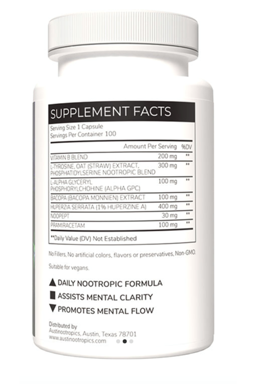 Austinootropics  Neuro Synergy  100 Veg Capsul.Made ın Usa.