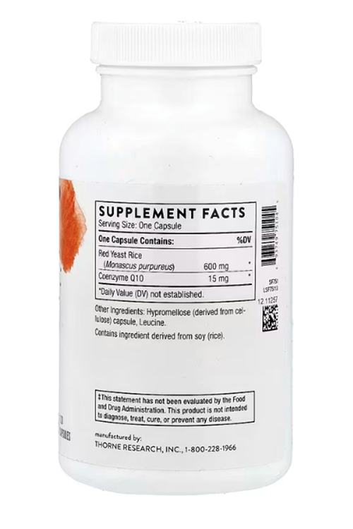 Thorne Red Yeast Rice + CoQ10, 120 Capsules.Orj Usa.