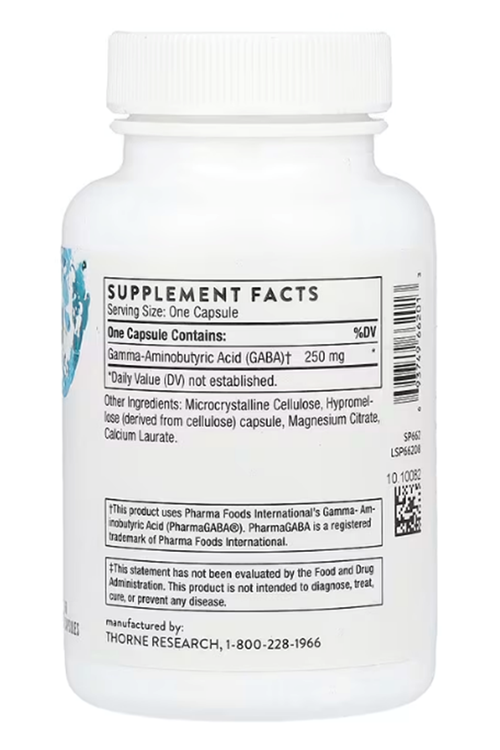 Thorne  PharmaGABA-250 60 Capsules (250 mg per Capsule).USA.
