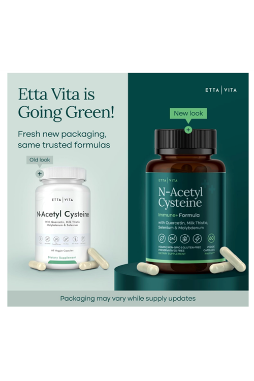 Etta Vita N-Acetyl Cysteine Liver Detox Cleanse  600mg 60 Veg Capsul.(Ösg Özel Sporcu Gıdaları)