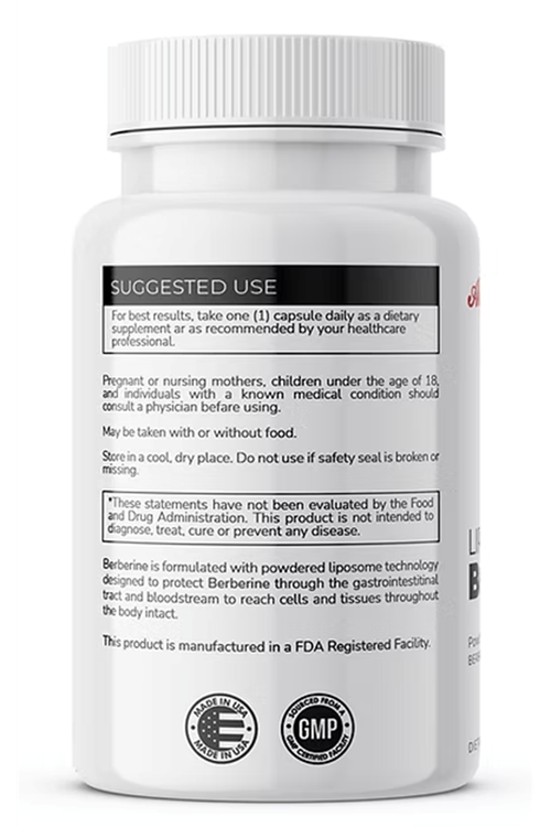 Austinootropics Liposomal Berberine 250mg 90 Veg Capsules.