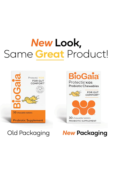 BioGaia Protectis Kids Probiotic for Ages 3+  Promotes Regularity Dairy Soy  Gluten Free 30 Chewable Tablets.