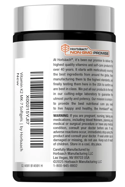 Horbaach (Ösg Özel Sporcu Gıdaları) Vitamin D3 K2 5000 iu  100mcg MK-7 Complex  180 Softgel.Abd Menşei.