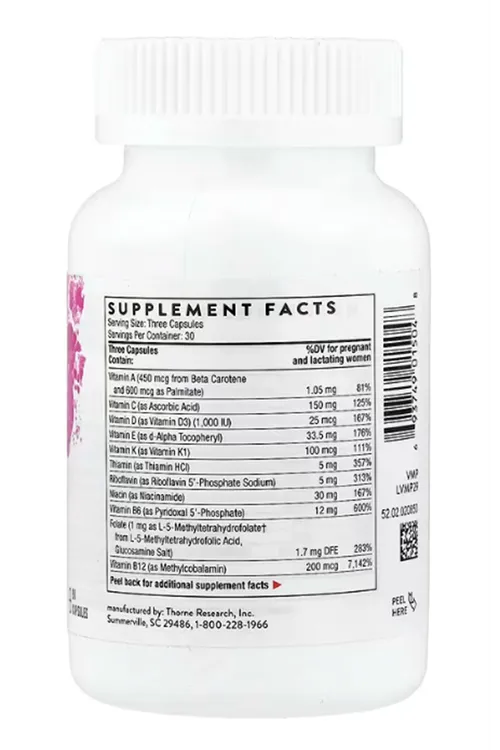 Thorne Basic Prenatal, 90 Capsules.Orj Usa.