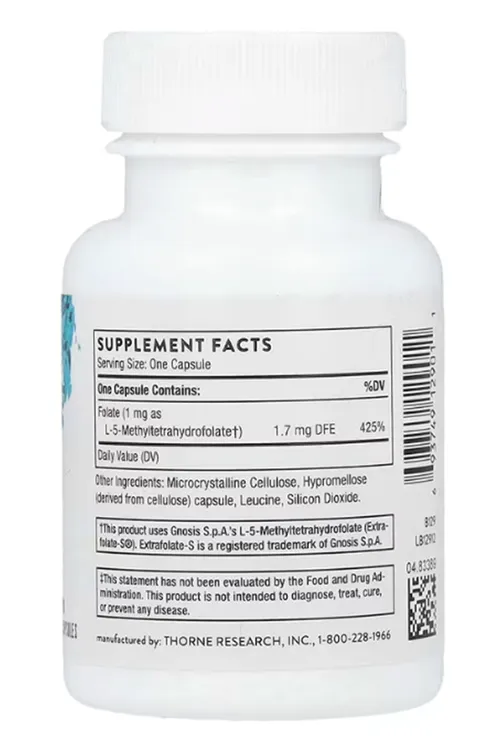 Thorne 5-MTHF, 1 mg, 60 Capsules.Orj Usa.