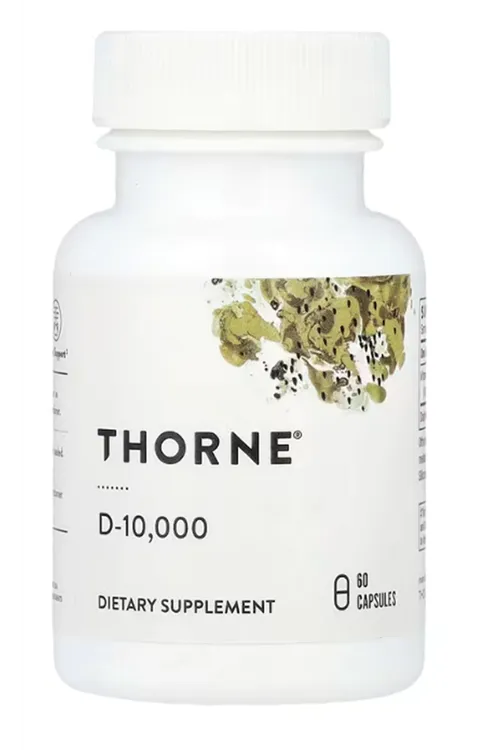 Thorne D-10,000, 60 Capsules (250 mcg per Capsule).Orj Usa.