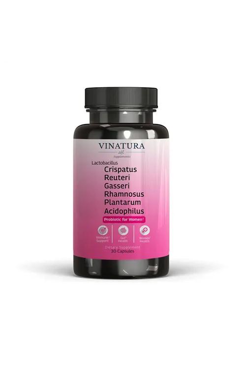 VINATURA Lactobacillus 30 Capsules (ÖSG ÖZEL SPORCU GIDALARI) Crispatus, Reuteri, Gasseri, Rhamnosus, Plantarum & Acidophilus – Women’s Probiotic.Abd.55.