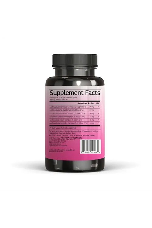 VINATURA Lactobacillus 30 Capsules (ÖSG ÖZEL SPORCU GIDALARI) Crispatus, Reuteri, Gasseri, Rhamnosus, Plantarum & Acidophilus – Women’s Probiotic.Abd.55.