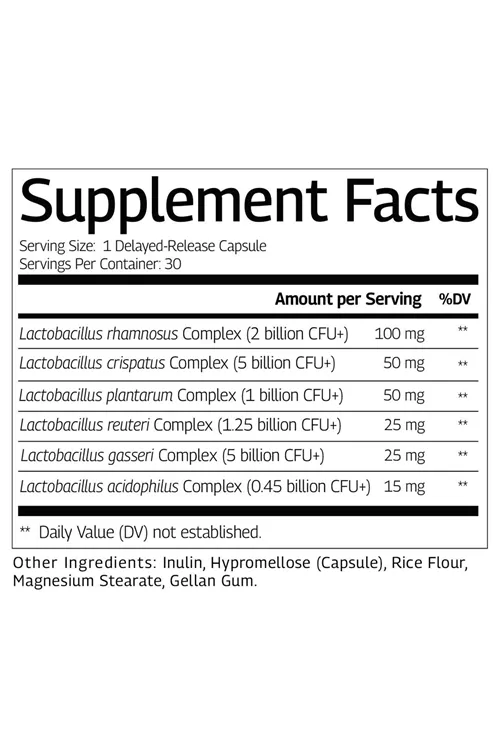 VINATURA Lactobacillus 30 Capsules (ÖSG ÖZEL SPORCU GIDALARI) Crispatus, Reuteri, Gasseri, Rhamnosus, Plantarum & Acidophilus – Women’s Probiotic.Abd.55.