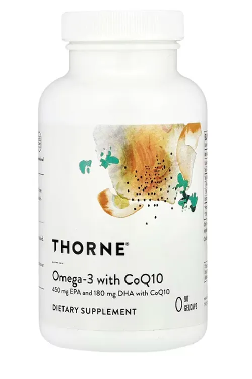 Thorne, Omega-3 with CoQ10, 90 Gelcaps.(Ösg Özel Sporcu Gıdaları).