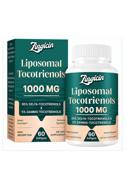 Zingicin Liposomal Tocotrienoles  Vitamina E Suplement 1000mg 60 Softgel.