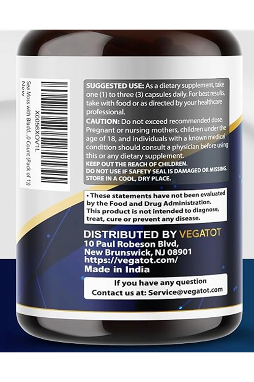 Vegatot Sea Moss 1410mg Daily Wellness Support 150 Capsules.