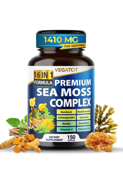 Vegatot Sea Moss 1410mg Daily Wellness Support 150 Capsules.