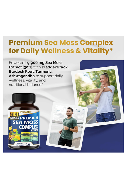 Vegatot Sea Moss 1410mg Daily Wellness Support 150 Capsules.