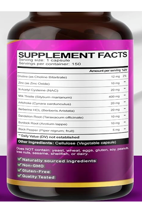 Vegatot Premium Milk Thistle 9-in-1 with Artichoke, 150 Capsules.