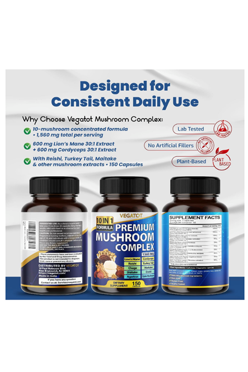 Vegatot Mushroom Complex 1560mg 150 Capsul.