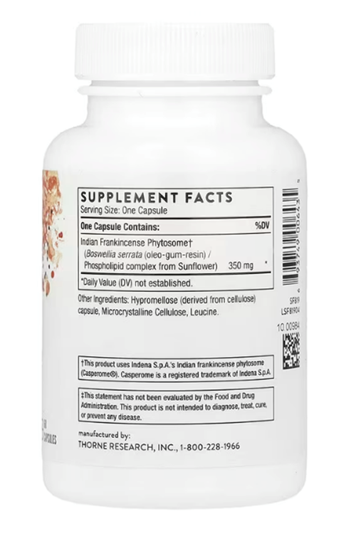 Thorne, Boswellia Phytosome, 60 Capsules.Made ın Usa.