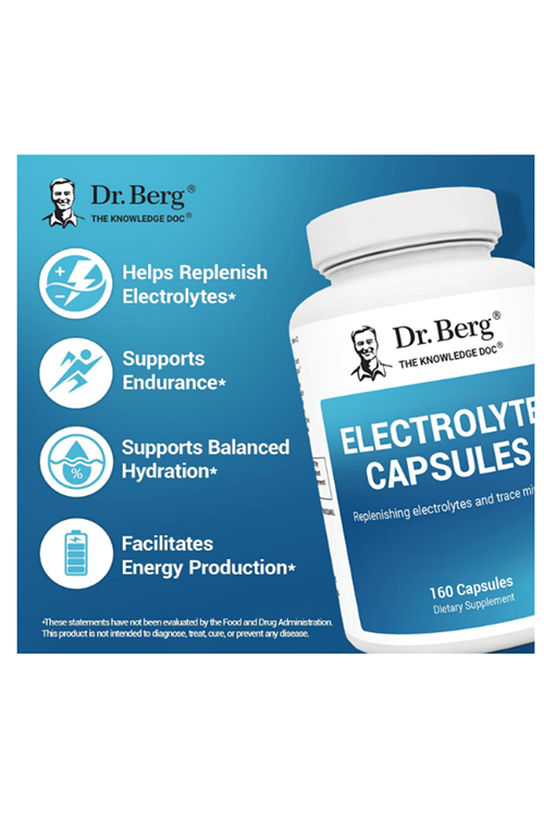 Dr. Berg Electrolyte Capsules 160 Vegetable Capsules.Made ın Usa.