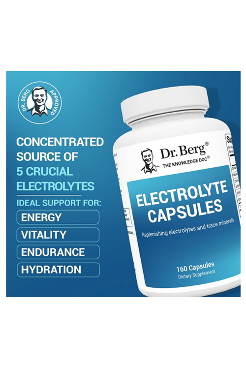Dr. Berg Electrolyte Capsules 160 Vegetable Capsules.Made ın Usa.