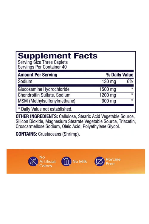 GNC TriFlex Joint Support, Glucosamine and MSM, 120 Count (40 Servings).