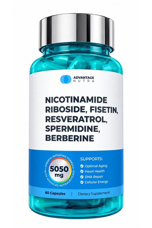 Advantage Nutra NMN Supplement Alternative - Liposomal Nicotinamide Riboside, Fisetin, Resveratrol, Apigenin, Berberine 60 Capsul.