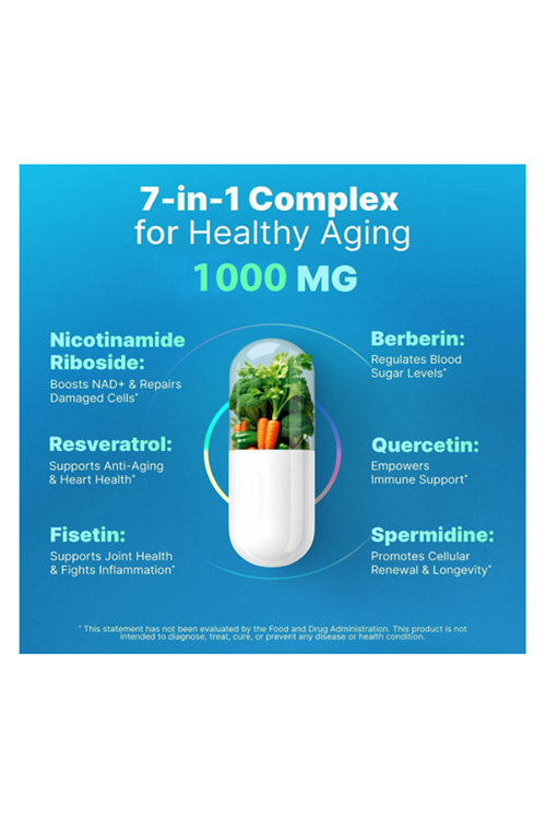 Advantage Nutra NMN Supplement Alternative - Liposomal Nicotinamide Riboside, Fisetin, Resveratrol, Apigenin, Berberine 60 Capsul.