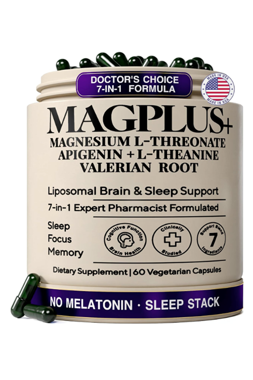Plus+Ultra Liposomal Magnesium L-Threonate with Apigenin, L-Theanine, Valerian Root 60 Veg Capsul.