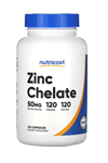 Nutricost, Zinc Chelate, 50 mg, 120 Capsules.TR YETKİLİ SATICISI.Abd Menşei4135