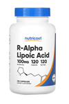 Nutricost R-Alpha Lipoic Acid 100mg, 120 Capsules -Non-GMO, Gluten Free. TR YETKİLİ SATICISI.3943