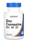 Nutricost Zinc Carnosine 86mg, 120 Capsules - Non-GMO, Gluten Free.TR YETKİLİ SATICISI.Abd Menşei.4142