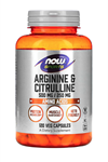 NOW Foods, Sports, Arginine & Citrulline, 750mg 120 Veg Capsules.Abd Menşei. 3940