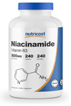 Nutricost Niacinamide Niacin (Vitamin B3) 500mg, 240 Capsules - Non-GMO, Gluten Free Vitamin B3..USA Menşei 3939
