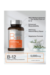 Horbäach B12 Sublingual Methylcobalamin  5000mcg  120 Fast Dissolve Tablets  Vegetarian, Non-GMO and Gluten Free.37.