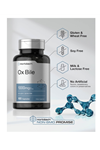 Horbäach Ox Bile 1000 mg 100 Capsules  Digestive Enzymes  Non-GMO & Gluten Free.Abd Menşei.44.