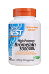 Doctor's Best 3000 GDU Bromelain Proteolytic Digestive Enzymes, Supports Healthy, Joint Health, Nutrient Absorption, 500 mg, 90 Capsul.3852
