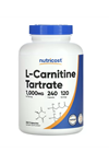 Nutricost, L-Carnitine Tartrate, 1,000 mg, 240 Capsul.Abd Menşei.43.