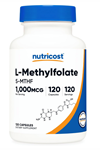 Nutricost, L-MethylFolate, 1,000 mcg, 120 Capsules. TR TEK YETKİLİ SATICISINDAN.3733