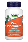 NOW Zinc PİCOLİNATE 50mg  (120 Vegie Capsul). ABD Menşei 4038