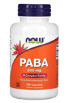 Now Foods, PABA, 500 mg, 100 Capsules. USA Menşei. 3829