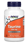 NOW Foods Taurine  500mg 100 Vegi Capsul. OZELSPORCUGIDALARIN'DAN.Usa Menşei 3930