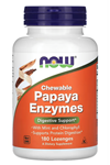 NOW Foods, Chewable Papaya Enzymes, Digestive Support 180 Lozenges. USA Menşei. 4035